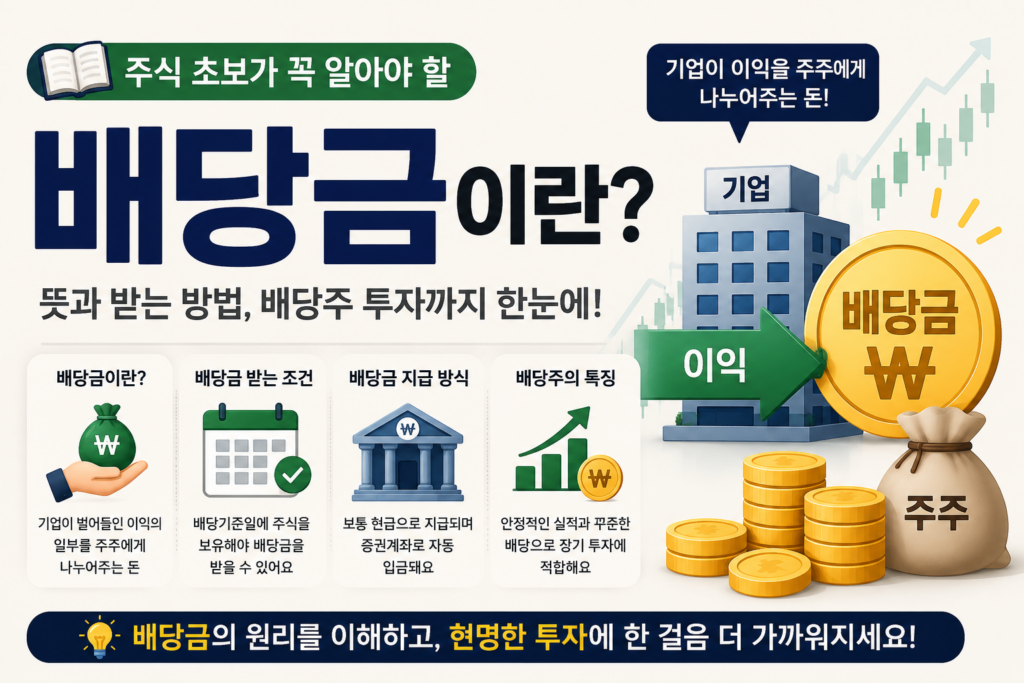 배당금 뜻과 지급 구조 설명 이미지